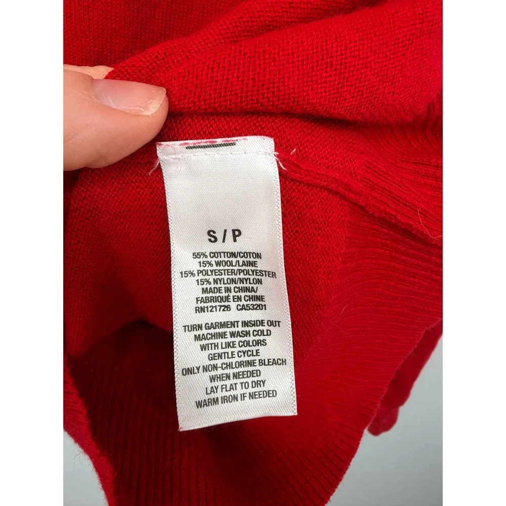Aeropostale V-Neck Sweater Mens Small Red Good Cotton Wool Blend A87 Logo